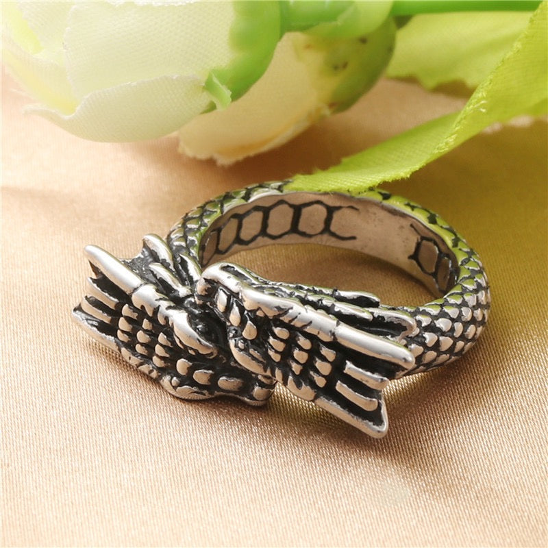 Titanium Steel Retro Chinese Dragon Ring